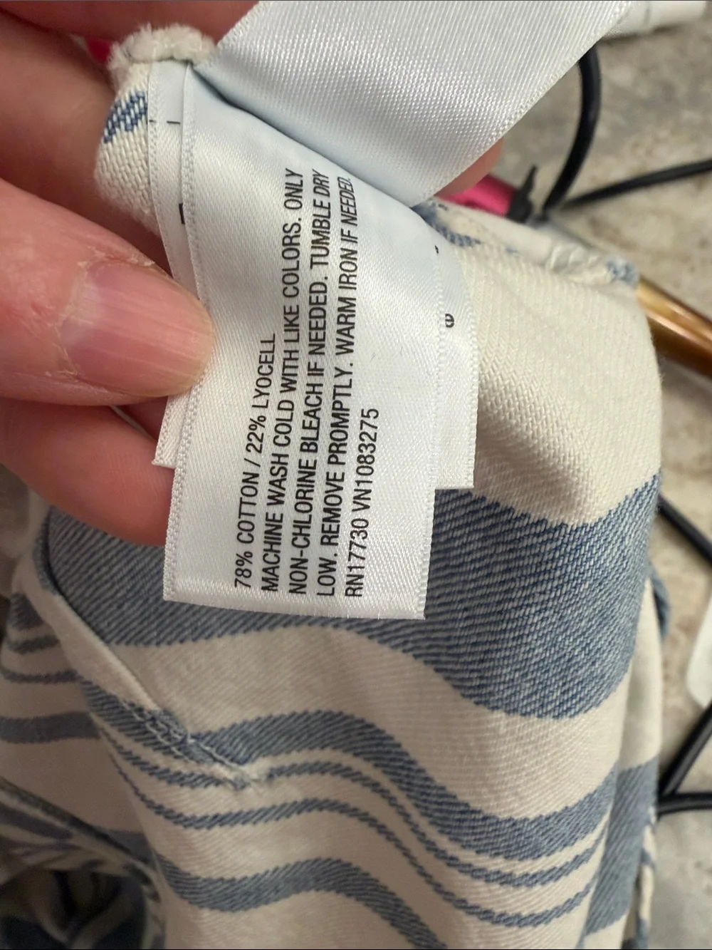 Universal Thread Blue & Cream Diagonal Stripe A-Line Mini Skirt